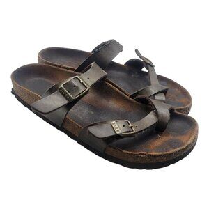 Birkenstock Shoes Womens Size 37 Brown Tabora Birko-Flor Footbed Sandals